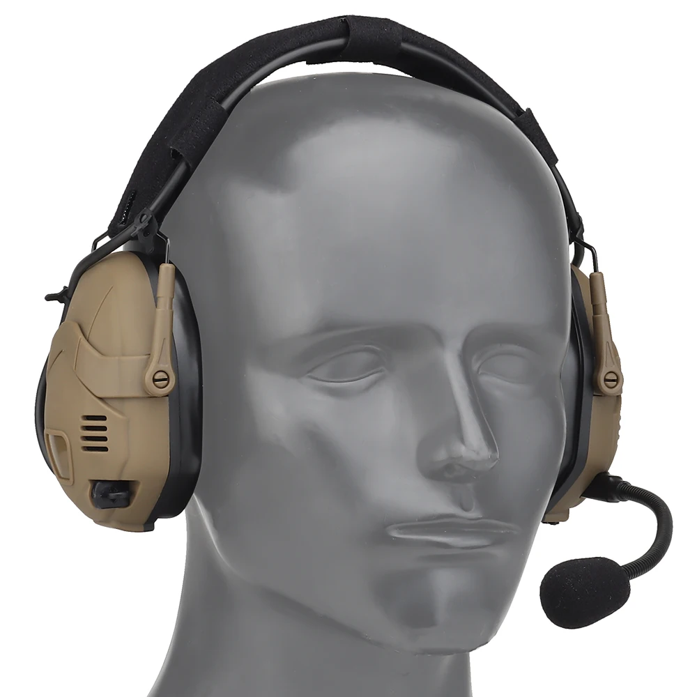 Tactical Bluetooth Headset，Lithium Battery USB Charging，  Noise Reduction 21DB Airsoft Hearing Protective Communication Headset