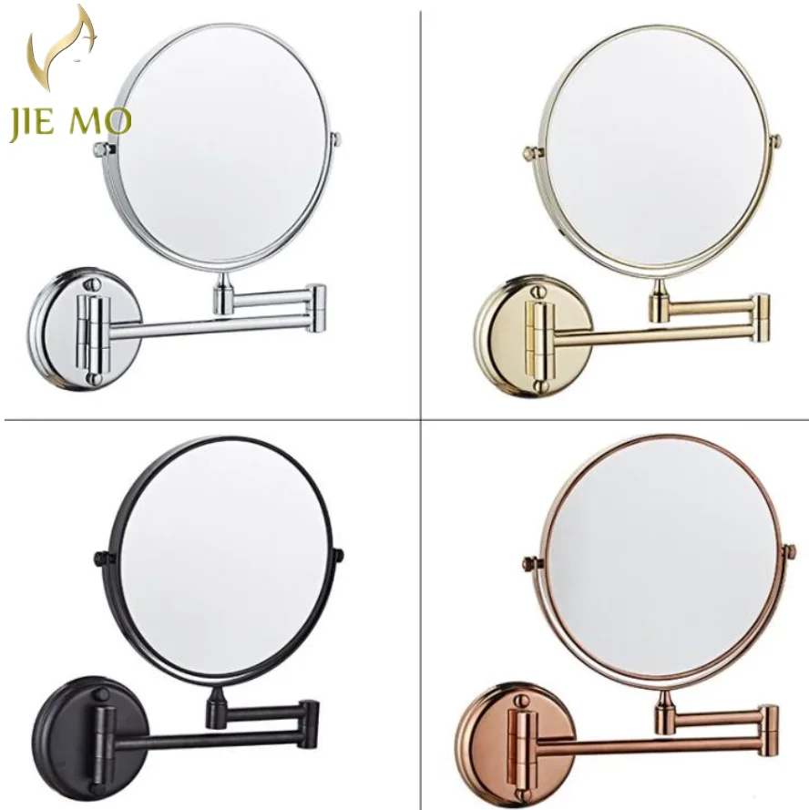 Imagem -02 - Double-sided Folding Telescopic Makeup Mirror Wall Hanging Beauty Mirror Hotel e Banheiro 3x Ampliação