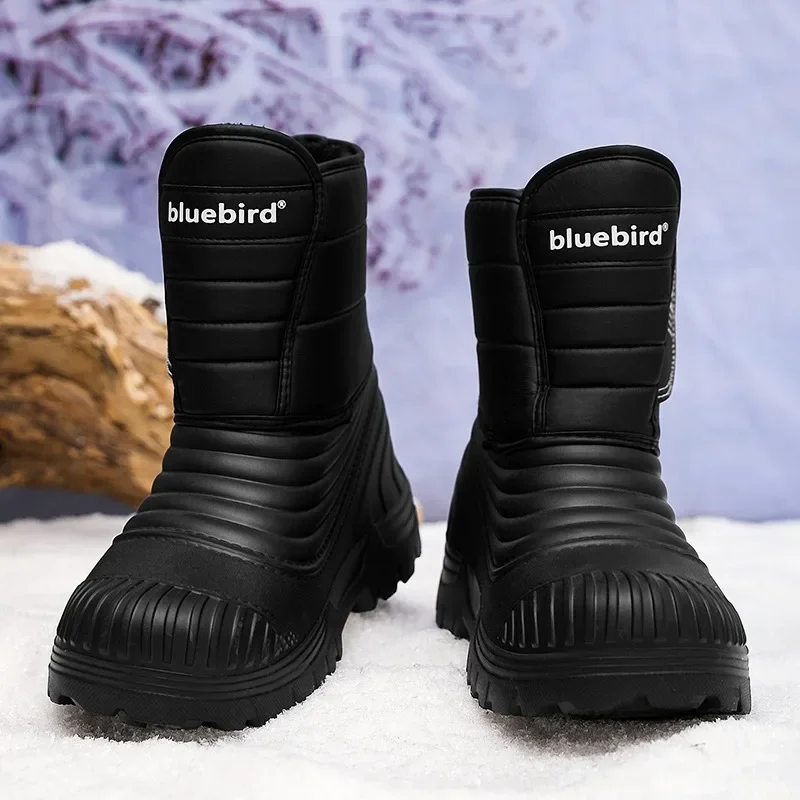 Bottes de neige en laine épaissie pour hommes, chaussures chaudes, imperméables, non ald, haut, coton, pêche, exploration, aventure, grande taille