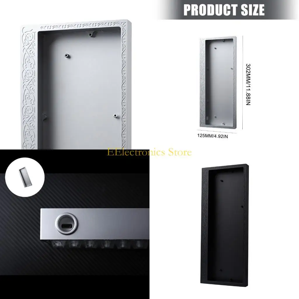 B03C Metal Keyboard Shell Replacement with Decorative Border, Aluminum Case Housing 302 x 125 mm for Builder Repair Work