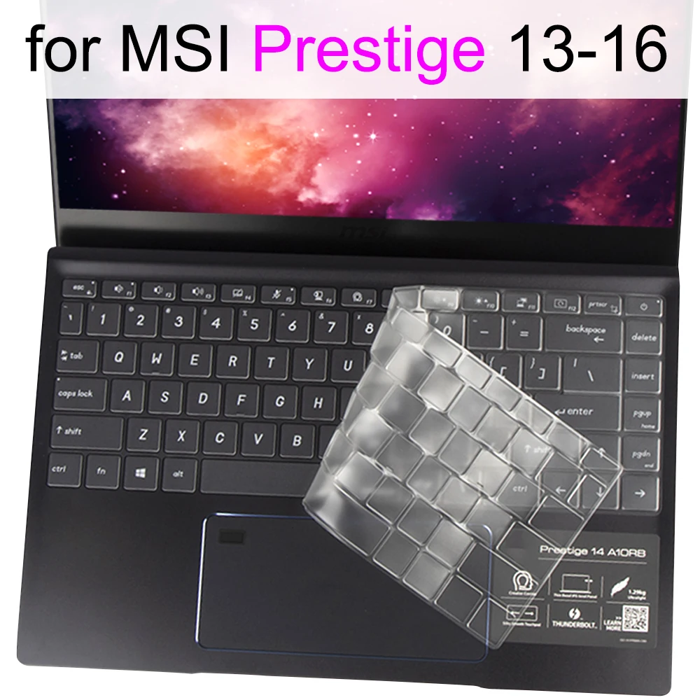 

Чехол для клавиатуры MSI Prestige 15 14 Evo, прозрачный силиконовый защитный чехол из ТПУ для ноутбука, розовый A10SC A11SCX 2021 2020