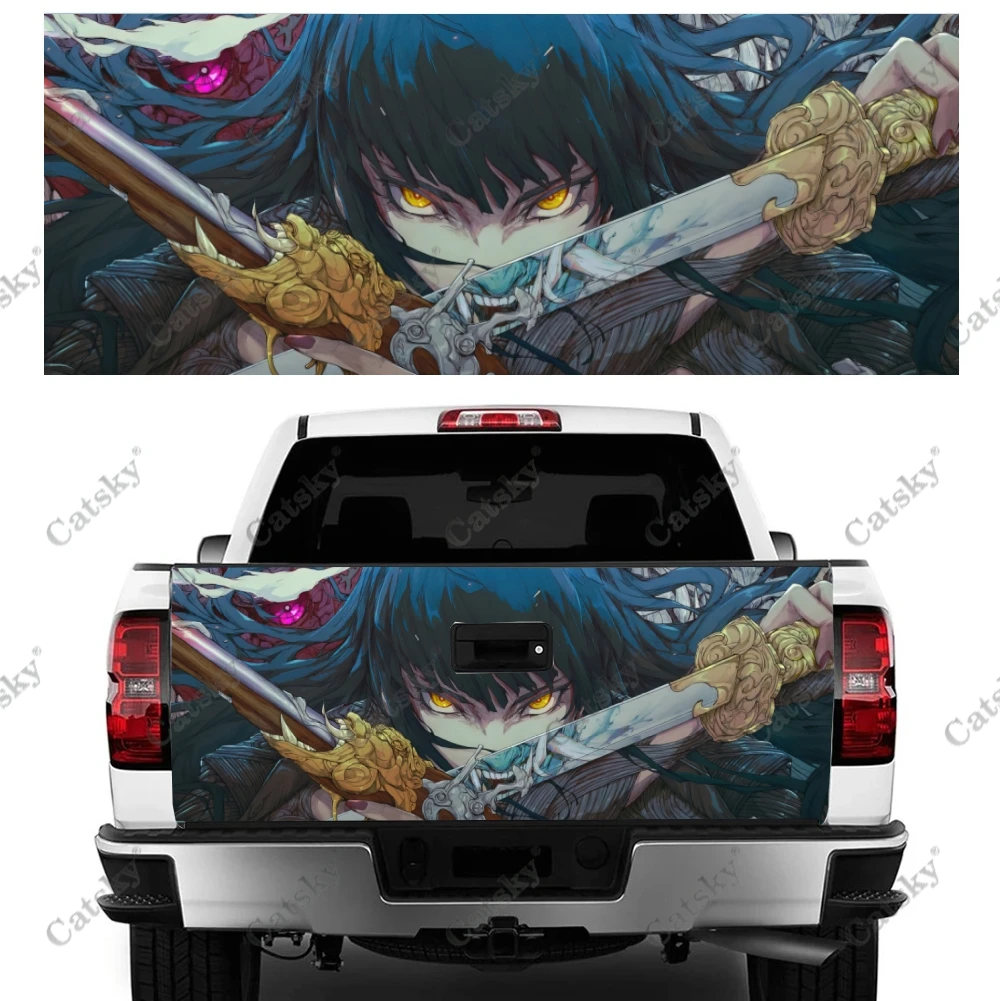 Samurai Truck Tailgate Sticker Decal Wrap Vinyl High-Definition Print Graphic Suitable for Pickup Trucks Weatherproof