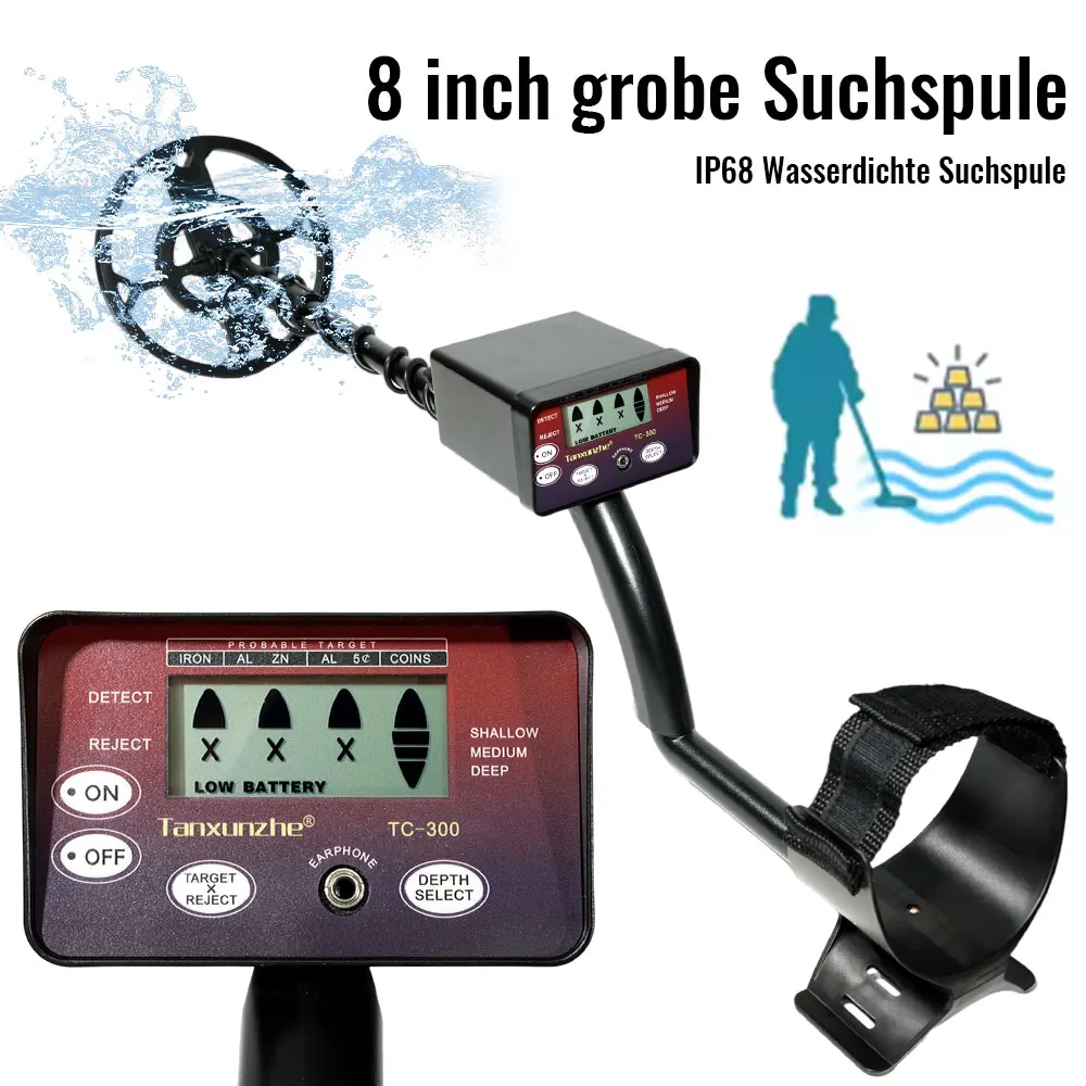 

TC-300 Hot Selling Underground Metal Detector Gold Detectors Treasure Hunter Detector Circuit Metales High Sensitivity Waterproo