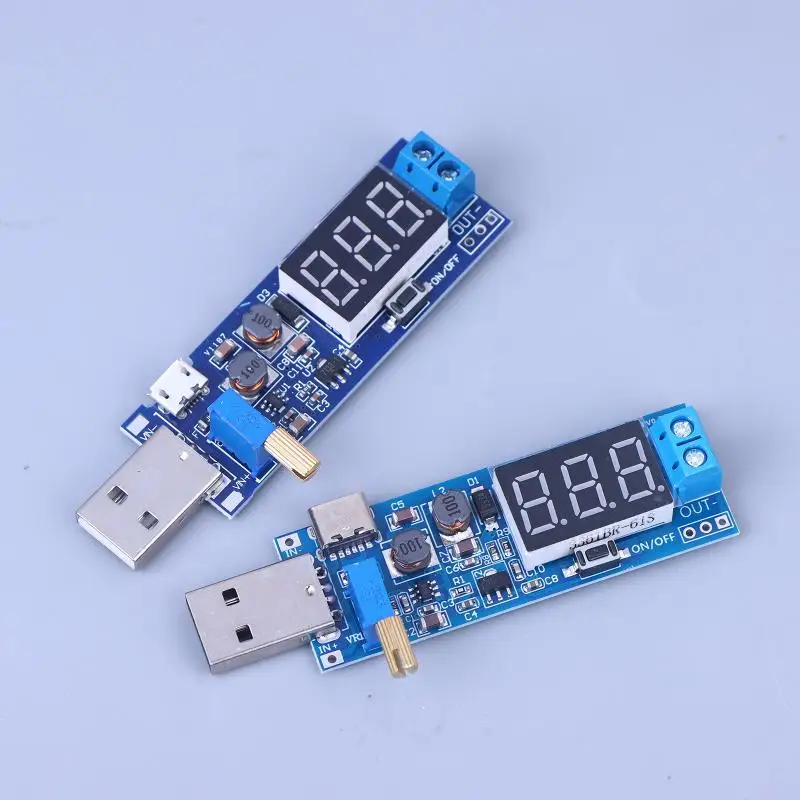 High Quality 64*22MM USB Step UP/Down Power Supply Module Boost Converter DC-DC 5V To DC1.2V-24V Adjustable Output