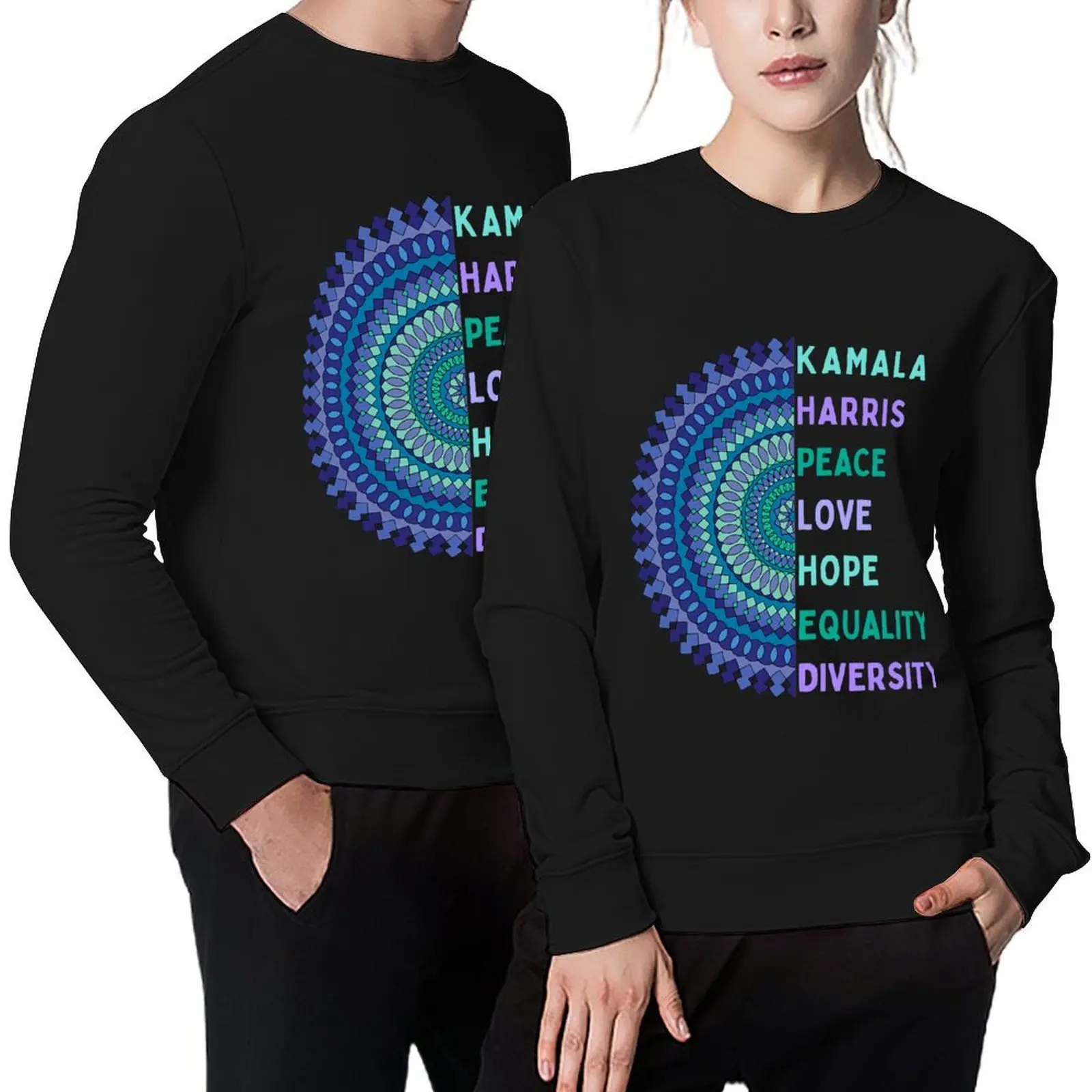 

Kamala Harris 2024. Peace, Love, Hope, Equality, Diversity Pullover korean style clothes autumn jacket men men sweatshirt
