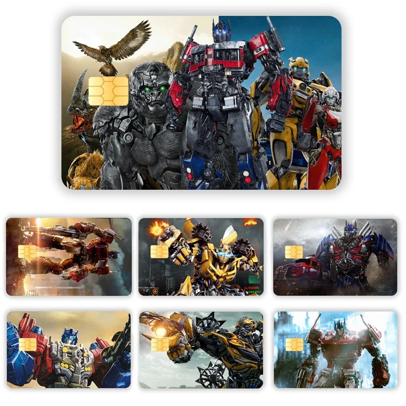 Debit Bank Charge Card Protective Film Waterproof Sticker Decoration Cartoon Credit Card Skin Stickers Transformers