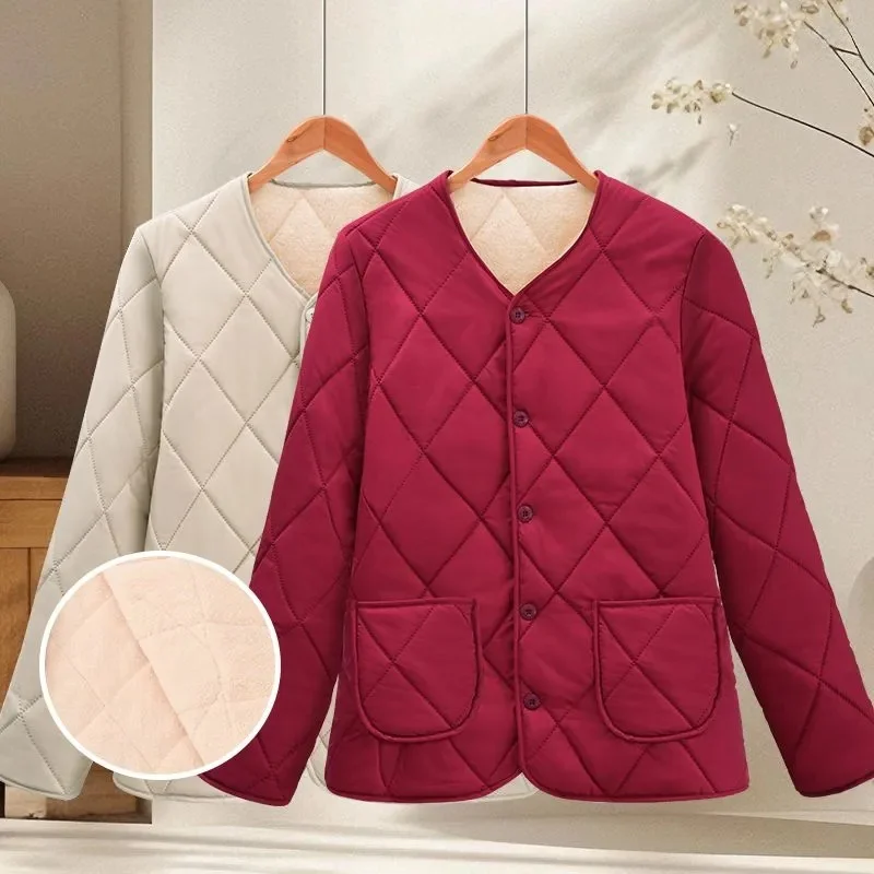 Newly Added Thick Inner Lining Cotton Coat With Added Fleece Short Lightweight Base Cotton Jacket Winter Warm Down Cotton Jacket