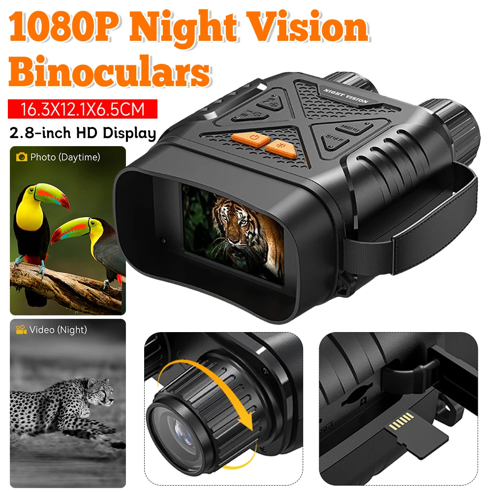 

HD 1080P цифровой ночной бинокль ночного видения ИК-очки 10-кратный цифровой зум очки ночного видения 2,8 дюйма бинокль для улицы