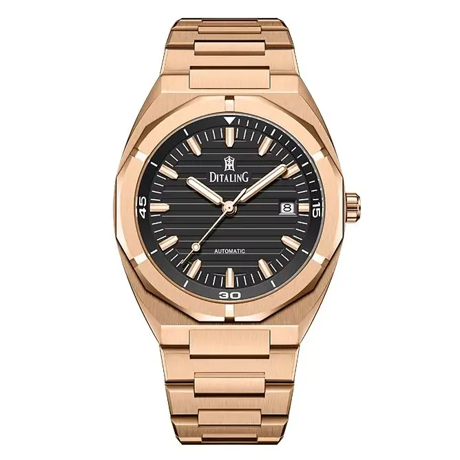 DITALING Men Automatic Watch Fashion 42mm Mechanical Wristwatch Waterproof Sapphire Mirror Luminous Miyota Mov