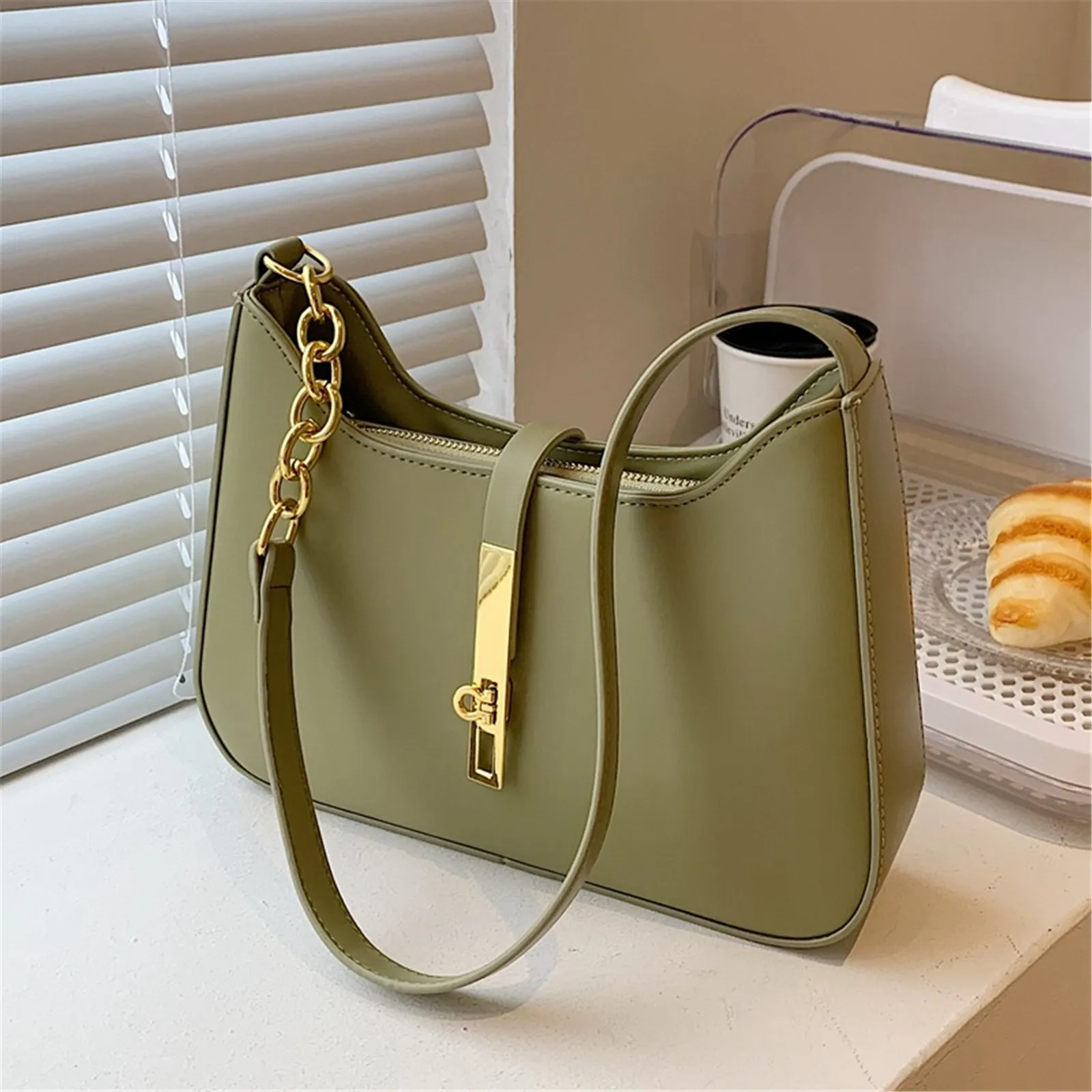 2023 New Design Shoulder Bags For Women Vintage Underarm Pu Leather Summer Simple Handbag And Purse Single Shoulder Women Bag