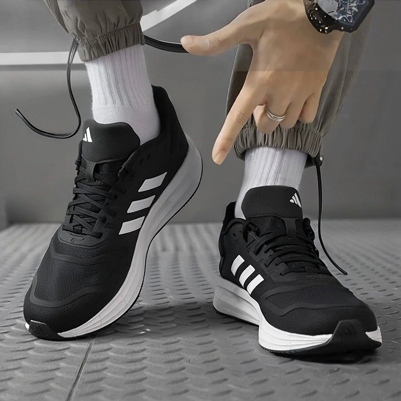 Adidas KJ4020 Mens Athletic Trainers Black Knit Breathable Comfort Rubber Sole Outdoor Fitness Walking Running Sports Sneakers F