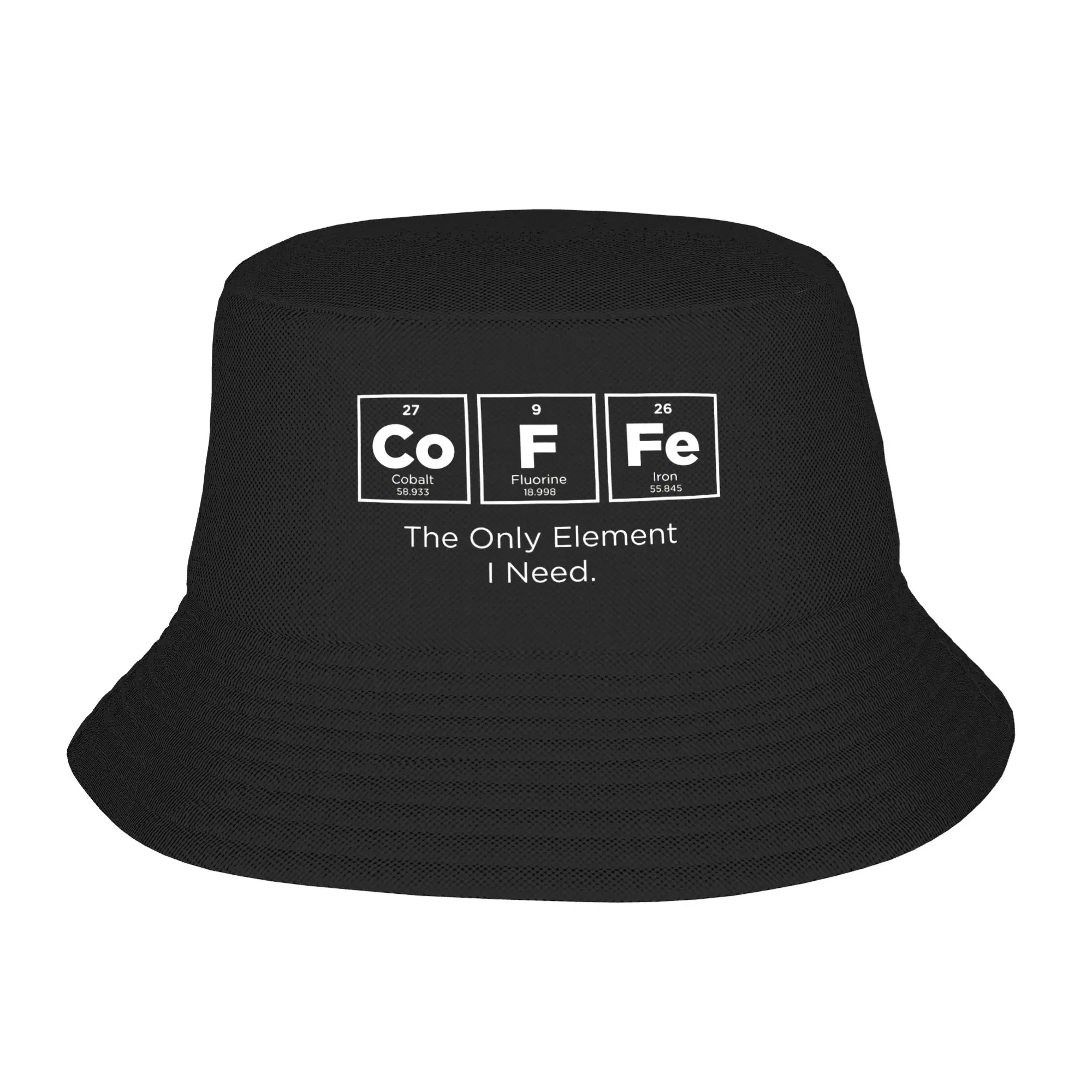 Girls Kawaii Bucket Hat COFFEE The Only Element Periodic Table Outfit Bob Hat For Picnic Headwear Lightweight