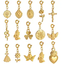 Rose/Tree of Life/Love Heart Charms for Jewelry Makings 18K PVD Plated Stainless Steel Pendants DIY Necklace Earring Accessories