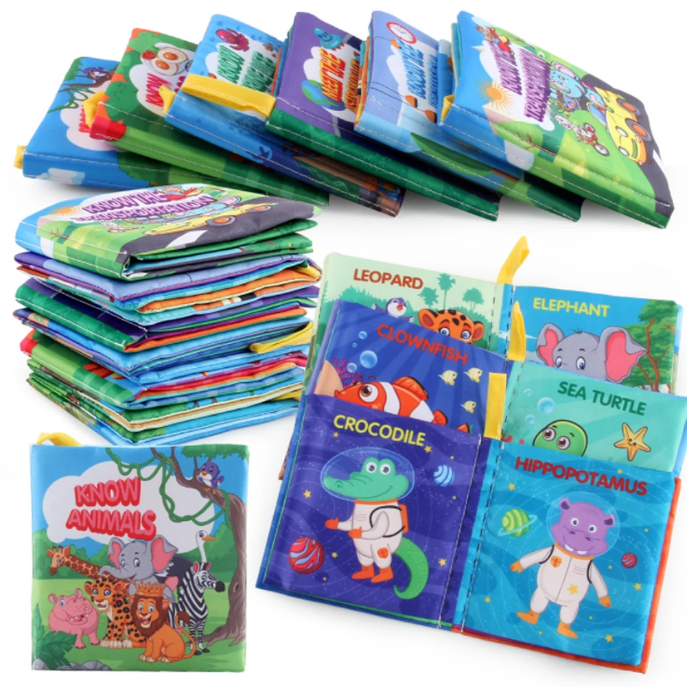 Children Enlightenment Early Educational Toys Kids Cloth Books English Animal Car Fruit Cognitive Book for Toddlers 12-72 Month view 3