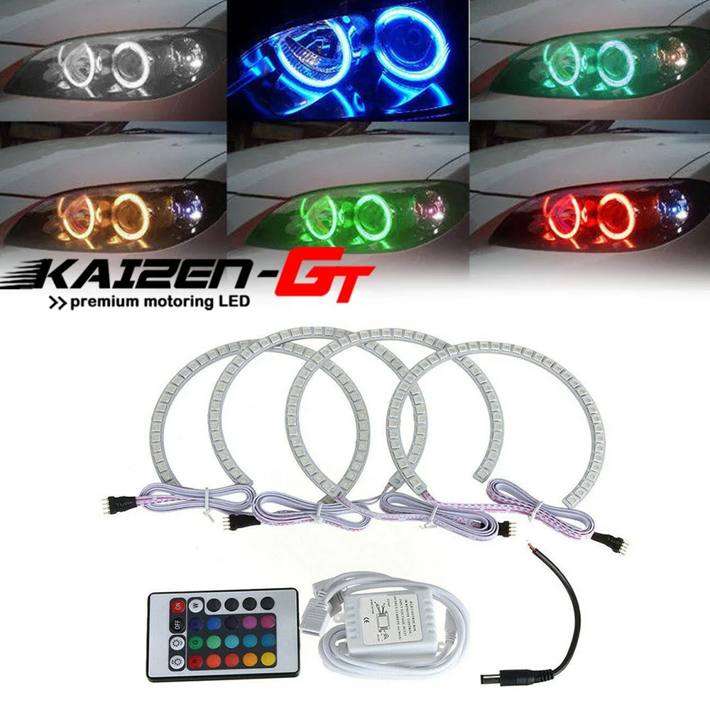 

RGB Multi-Color LED Angel Eyes Halo Ring Lights w/ Remote Control For BMW E36 3 Series E38 7 Series E39 5 Series E46 3 Series M3