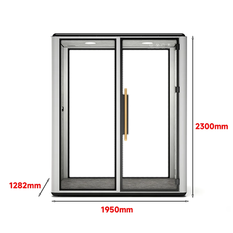 Customized Modern Modular Private 3-Person Meeting Booth Soundproof Acoustic Office Pod for Warehouse Library School Living Room