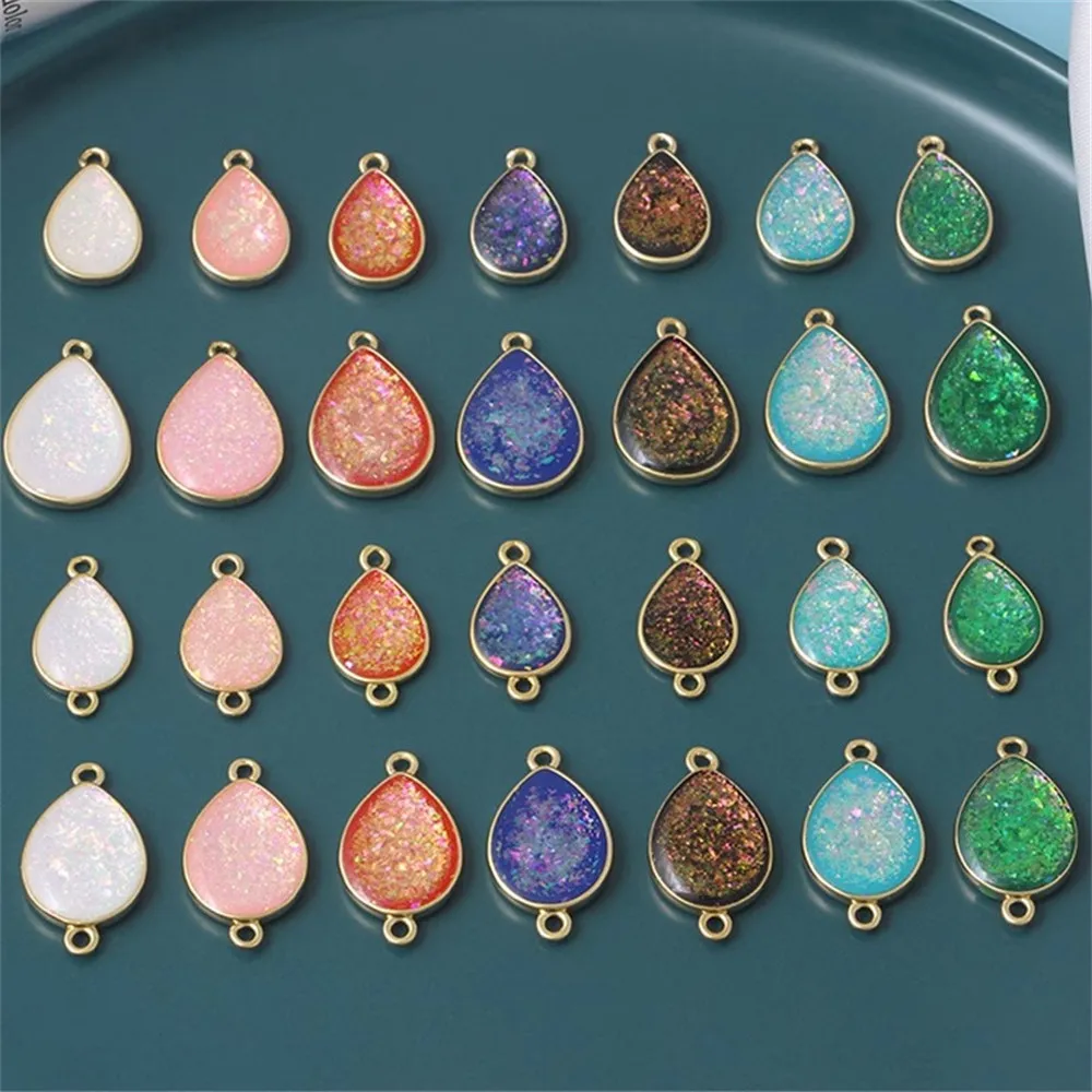 

Diy Accessory Materials Single Double Drop Water Drop Connection Accessories Iridescent Water Drop Pendants Earrings Bracelets