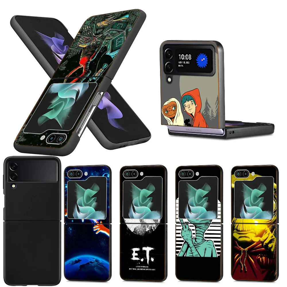 E.T. the Extra-Terrestrial Clear Phone Case For Samsung Z Flip 5 4 3 Galaxy Z Flip 6 5G Shockproof Hard Cover TPU PC Hard Coque