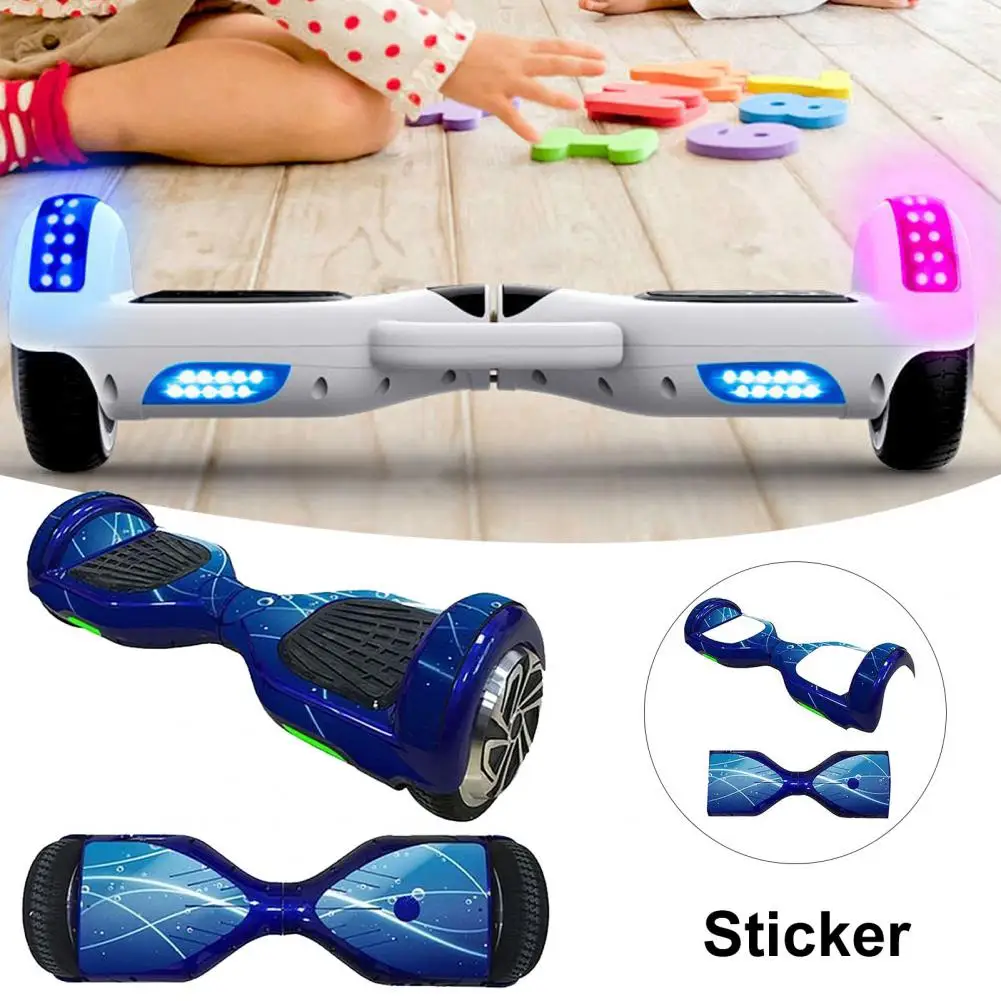 Hoverboard Scooter Sticker, DIY Decalque Decorativo, Colorido Rápido, Impressão Fina, Delicado, Removível, 6,5 Polegadas