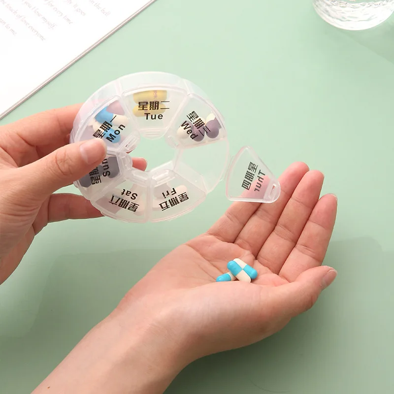 Color Pill Case 7Days One Week Medicine Box Pill Dispenser Portable Travel Tablet Organizer Holder Large Capacity Container Case