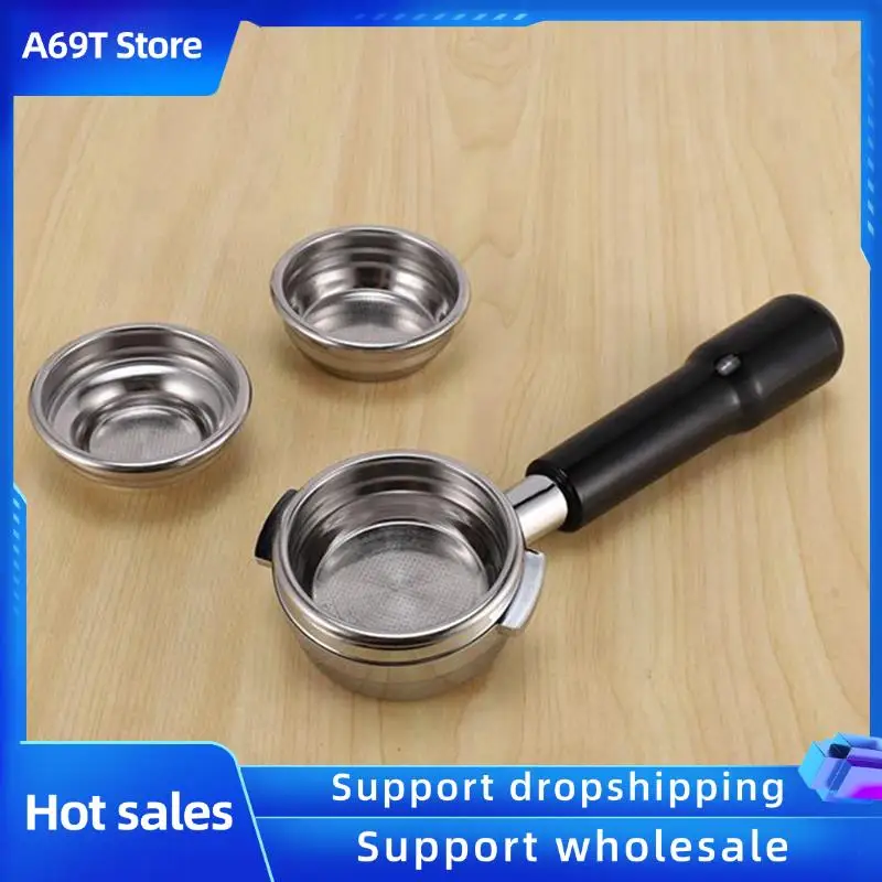 

A69T 2X 58MM Bottomless Stainless Steel Professional Espresso Coffee Portafilter With Single And Dual Cups Filter Basket