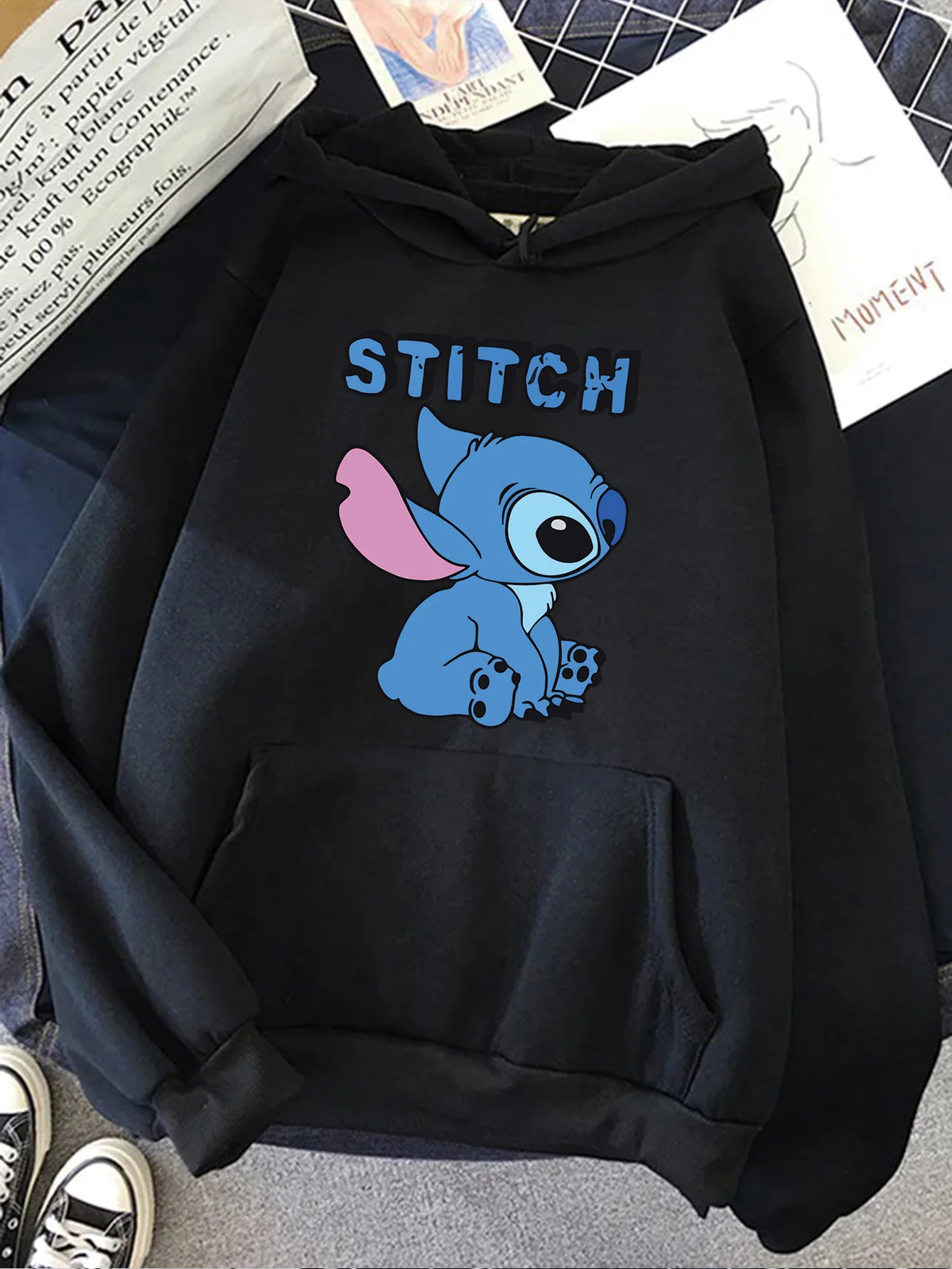 

Men's Disney Stitch Hoodies Fashion Oversized Streetwear Unisex Sweatshirts Autumn and Winter Fleece Casual Versatile
