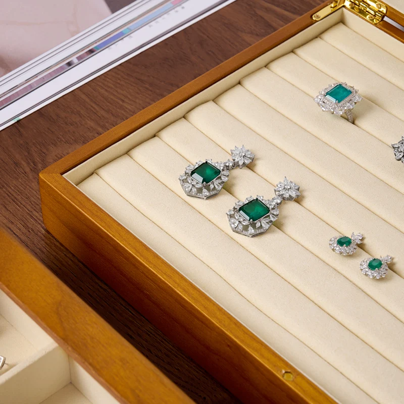 Mishitu Massief Houten Sieraden Doos Ringen Oorbellen Kettingen Display Case Met Deksel Vintage Sieraden Organizer Box Voor Vrouwen