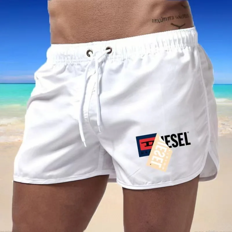 Men\'s summer swimming quick dry sports shorts Casual breathable three thirds pair beach jogging surf beach pants 2024