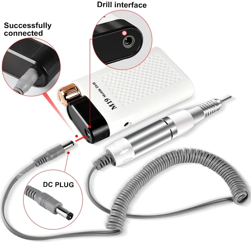 Maniglia per trapano elettrico professionale per unghie 35000 giri/min Manipolo per trapano per unghie Lima per smerigliatura Accessorio per trapano per manicure