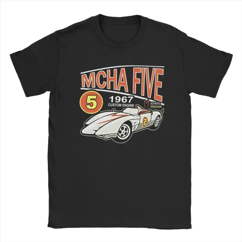Speed Racer Mach Five 60S T Shirt Men Casual Cotton Round Collar Short Sle