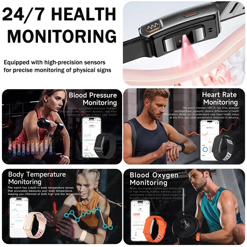 2026 new screenless ECG Smartwristband heart rate blood oxygen monitoring waterproof and long-lasting Fitness tracking wristband