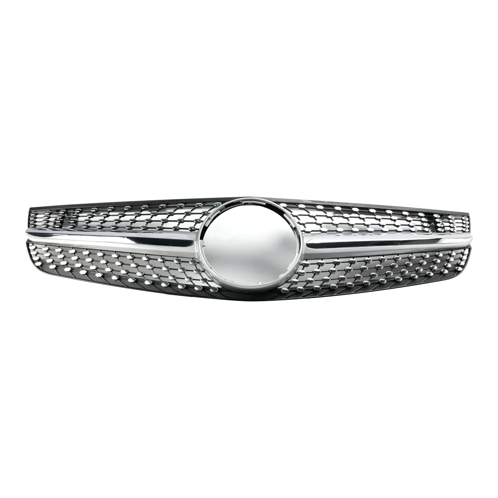 ダイヤモンドフロントバンパーアッパーグリルグリル メルセデス R230 SL550 SL600 2009-2012 2011 2010 に適合