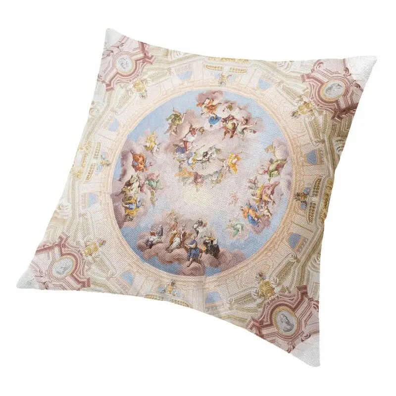 Renaissance Ceiling Art Throw Pillow Case 50*50cm for Living Room Sofa Vintage Gods Angels Fresco Cushion Cover Soft Pillowcover