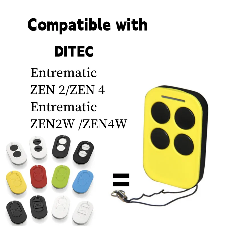 

Compatible with DITEC garage door remote control 433MHz rolling code in two colors