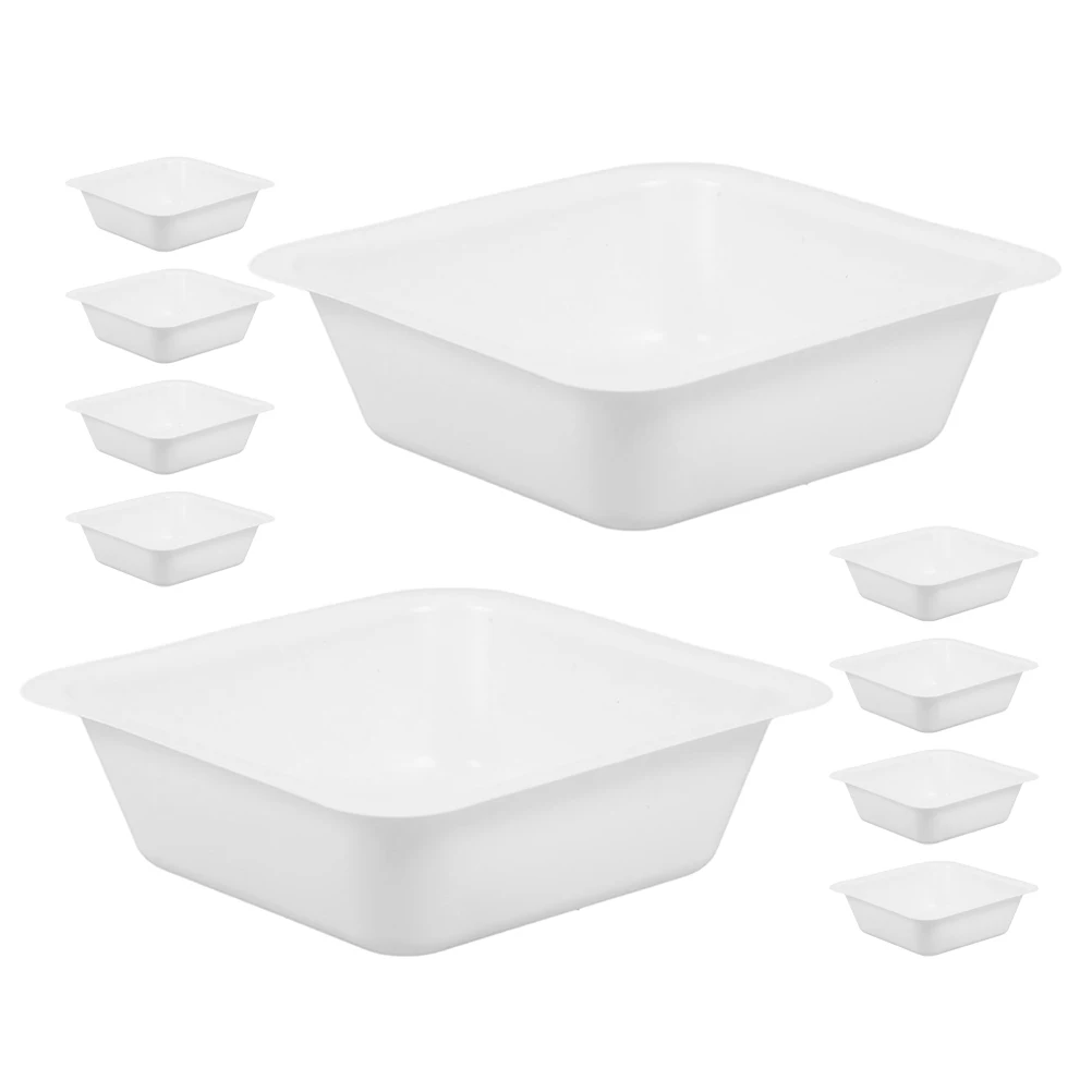 

10pcs Square Weighing Trays Reusable Plastic Sample Plates For Laboratory Precision Weighing Easy Clean Medical