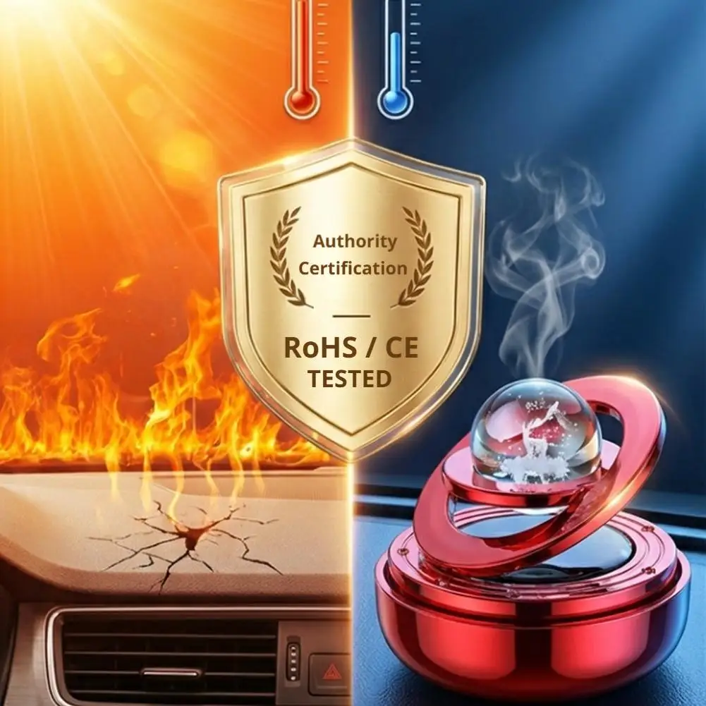 Solarbetriebener Auto-Lufterfrischer mit rotierendem Aromatherapie-Duft und Solar-Ornamenten – Detail 15