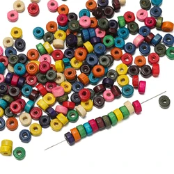 500Pcs/lot Colorful Wooden Flat Round Bead Loose Spacer Beads for DIY Bracelet Necklace Earrings Jewelry Making Supplies
