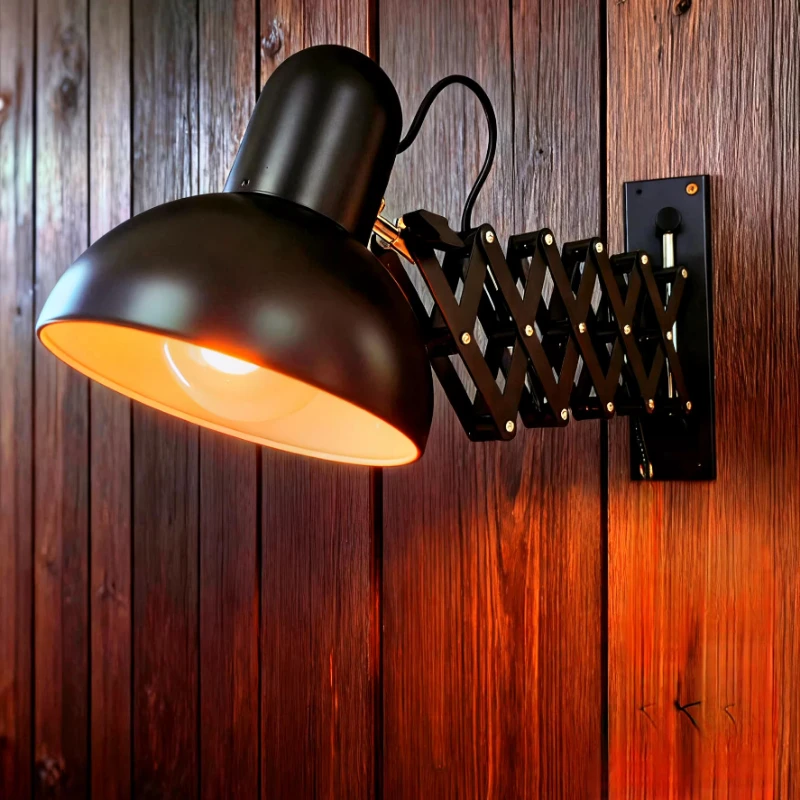 

Промышленный ретро-светильник с поворотным кронштейном, регулируемый складной настенный светильник, винтажный домашний светильник для отелей, диммируемый, для создания атмосферного освещения