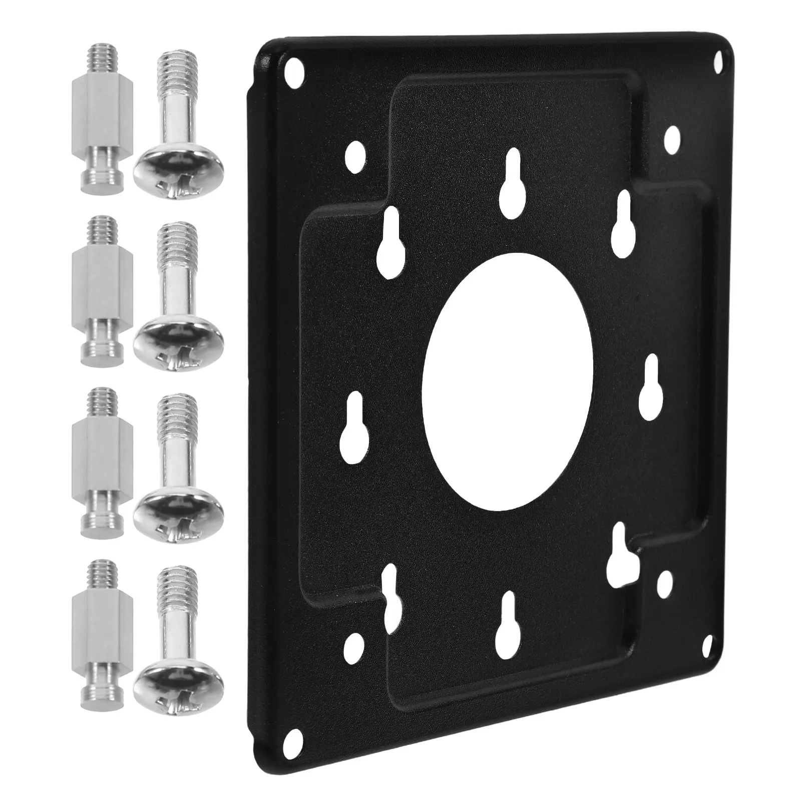 1Set Computer Host Bracket Mini Pc Mount Black Metal Back Mounting Plate Monitor Mounting Rack Space- Bracket