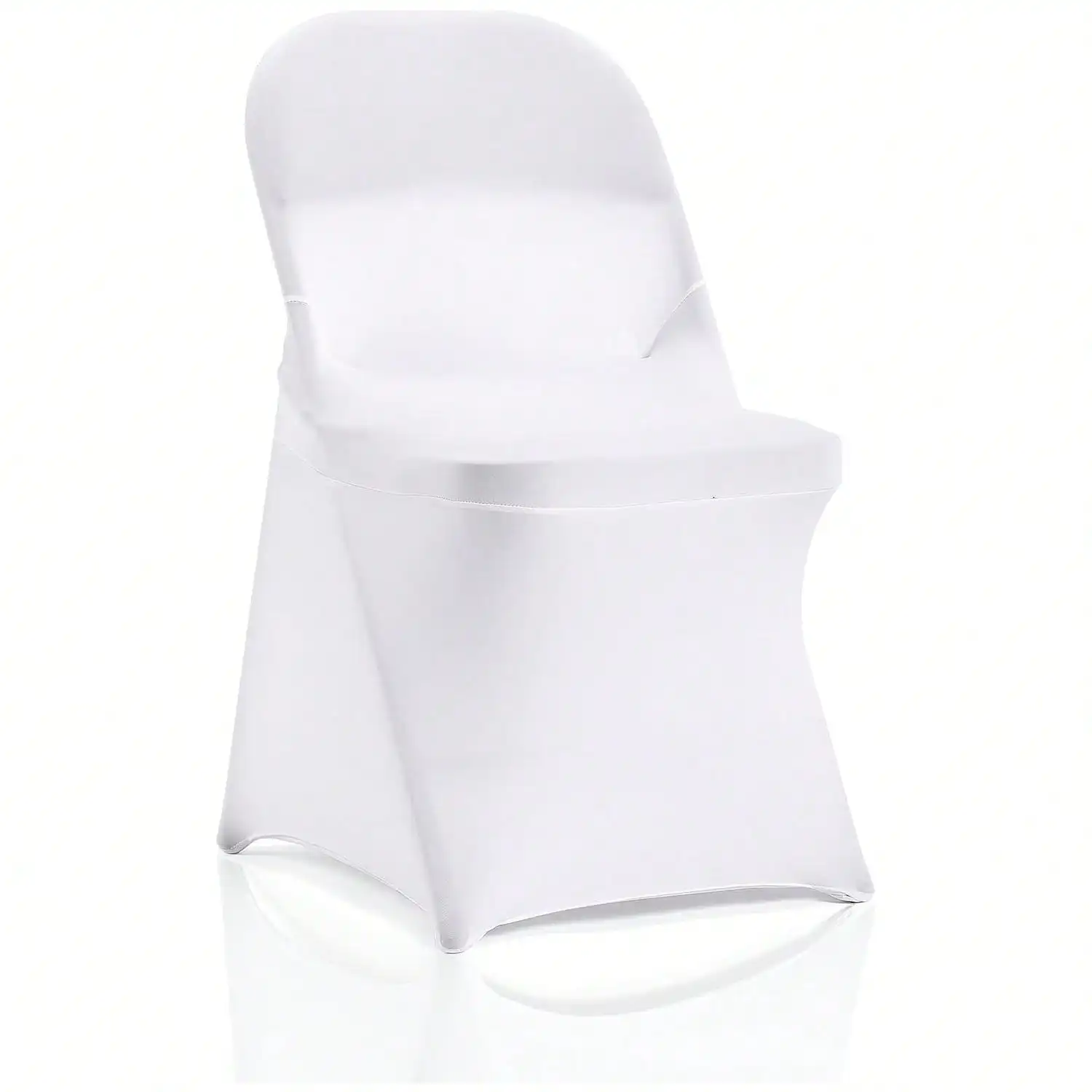 1 Pc White Stretch Chair Covers , Washable Universal Slipcovers for Folding Kitchen Dining Chairs, Wedding Party Banquet Event