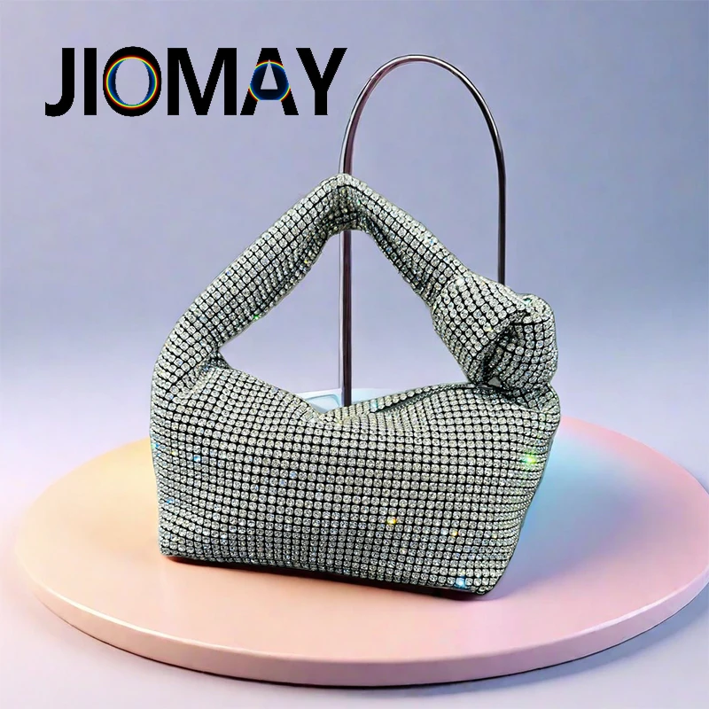 JIOMAY Fashion Rhinestone Purse Trends Hand Bags For Women 2024 New Elegant And Versatile Party Evening Clutch Bag Makeup Bag