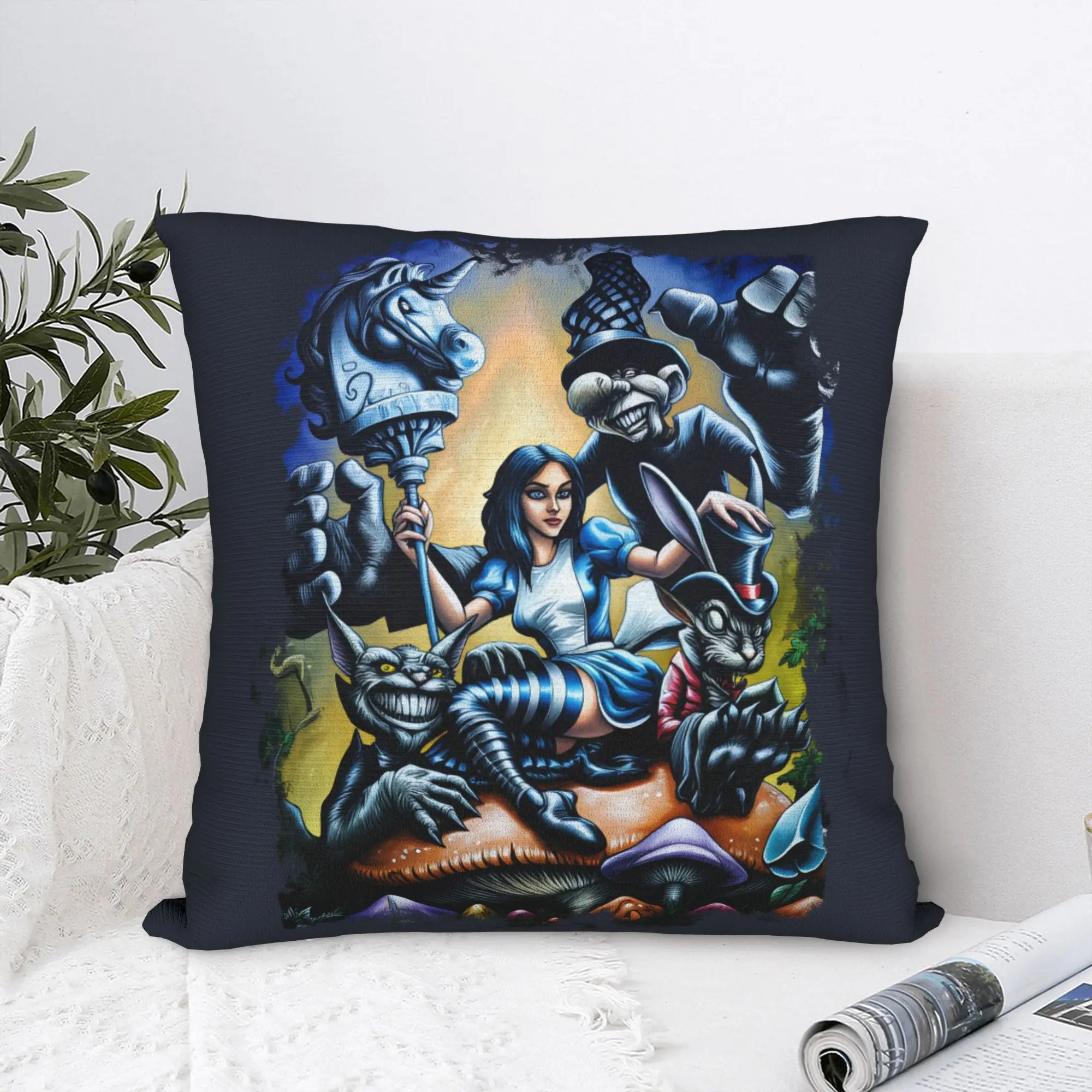 Pillow Cover Dark Alice Madness Returns Game  Vintage Pillow Case For Living Room Bed Chair Pillowcases