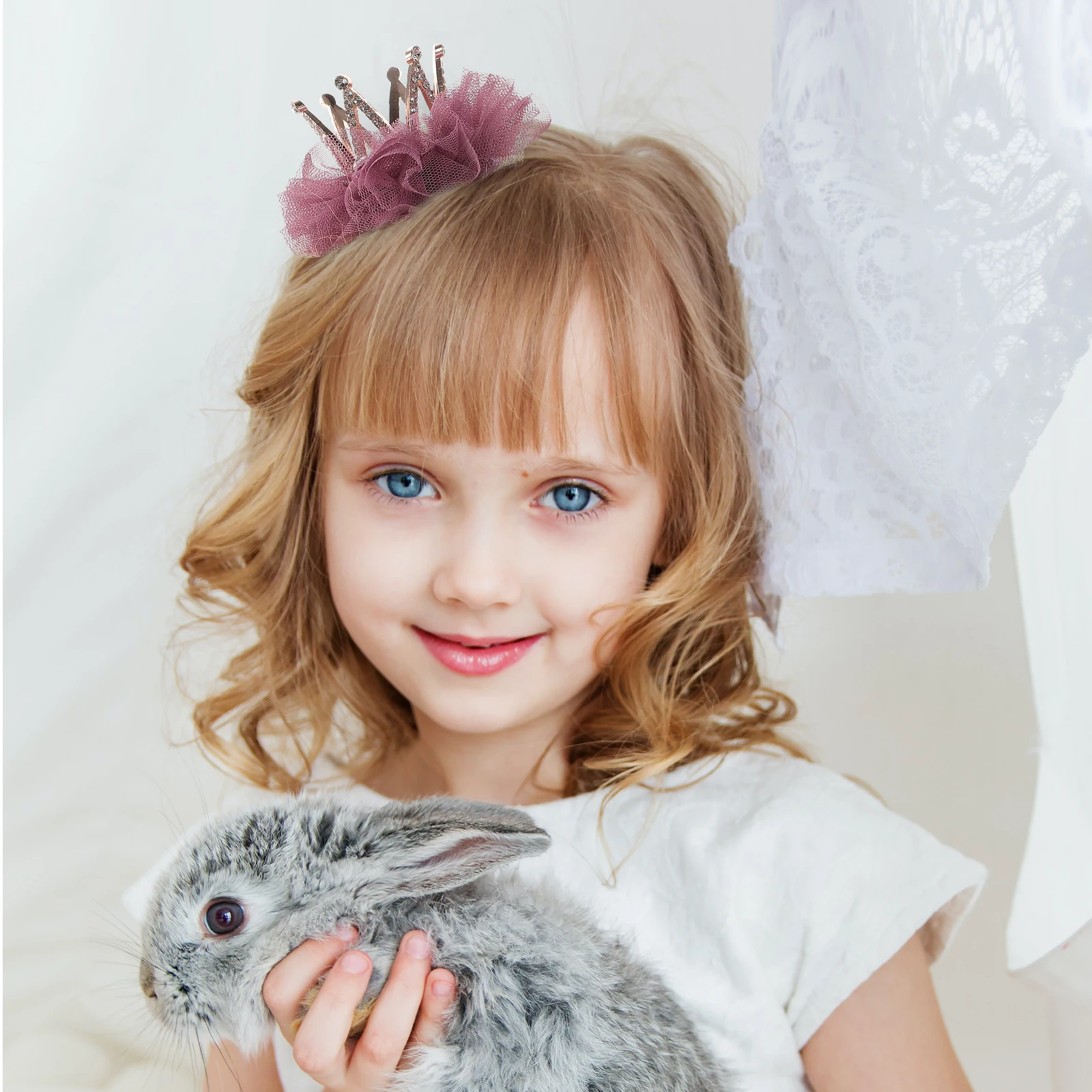 

1pc Kids Crown Hair Clip Rhinestone Bobby Bang Clips Durable Fashionable Adorable Hair Accessories Travel Easy Carry Cameo Brown