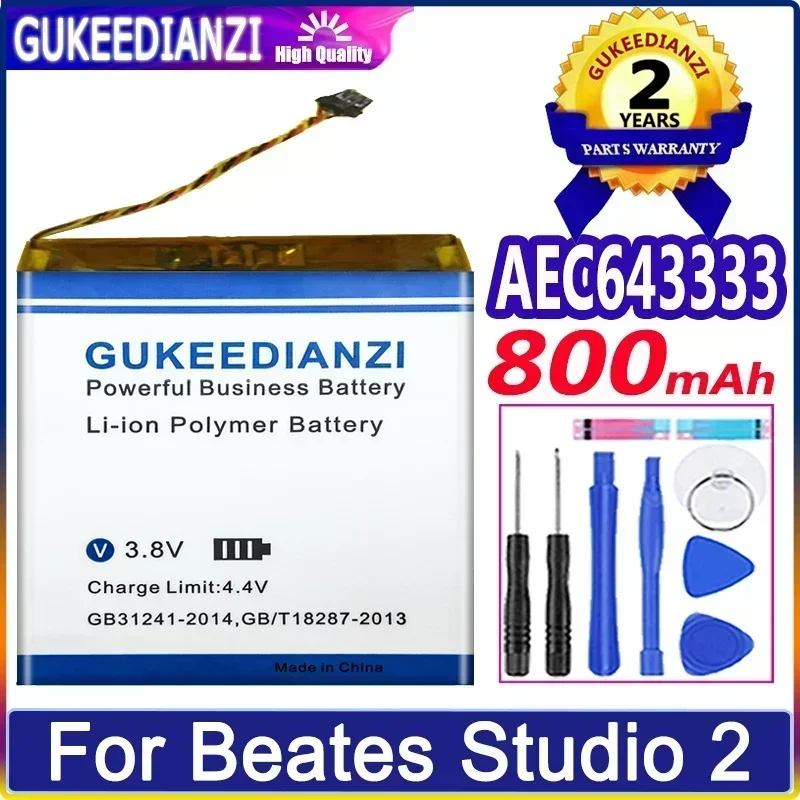 

800mAh AEC643333 (Studio 2 3) Headset Battery For Beats Studio 2 2.0 Wireless bluetooth Headphone 3.7V Beates PA-BT05