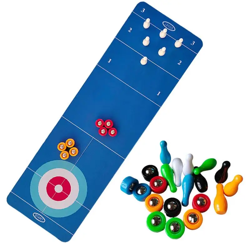 Tabletop Curling Game Tabletop Shuffleboard Bowling Game 3 In 1 Curling Bowling Shuffleboard Game Board Multifunctional Tabletop