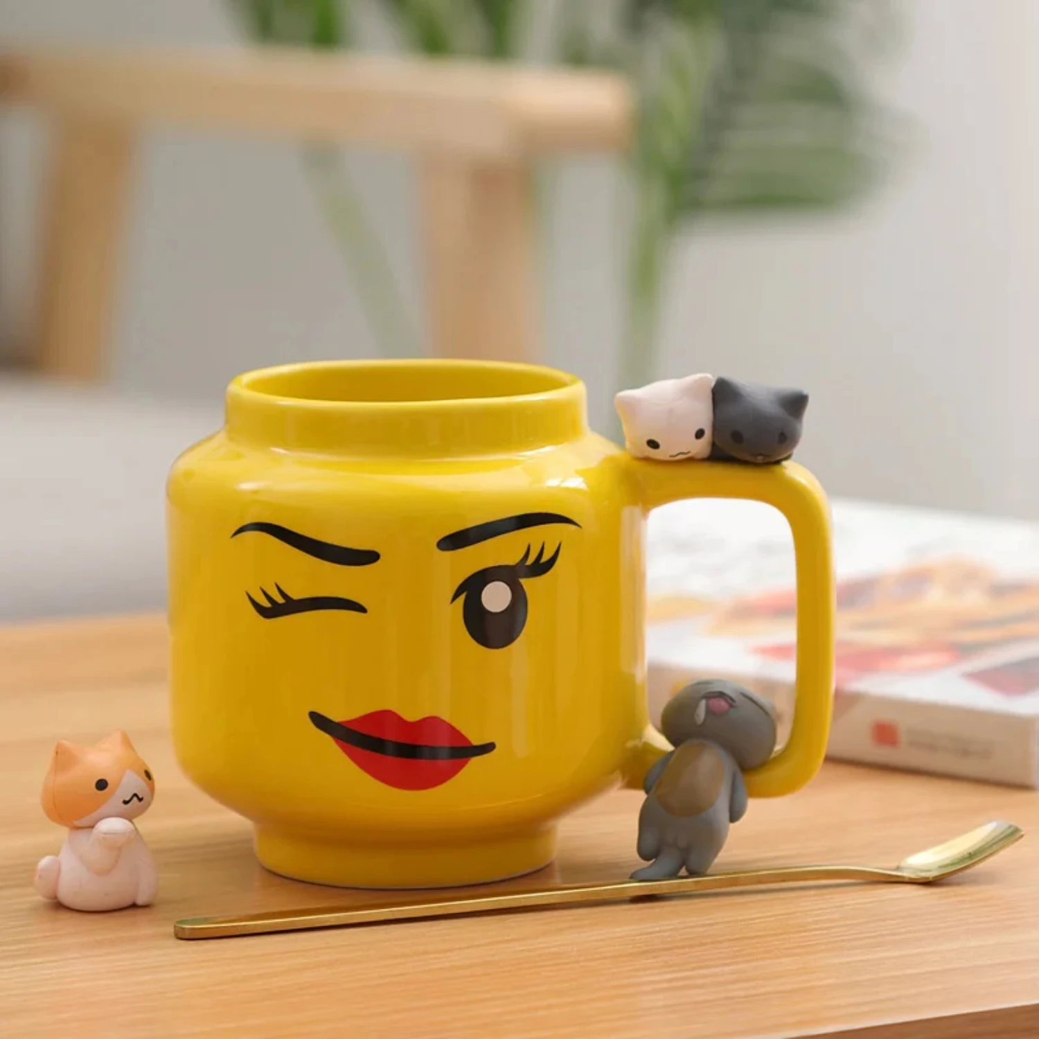 Charming, Adorable, and Cute Ceramic Cartoon Friends Coffee Mugs - Lovely Smiling Drinkware for Milk Tea - ZM120106 image 2