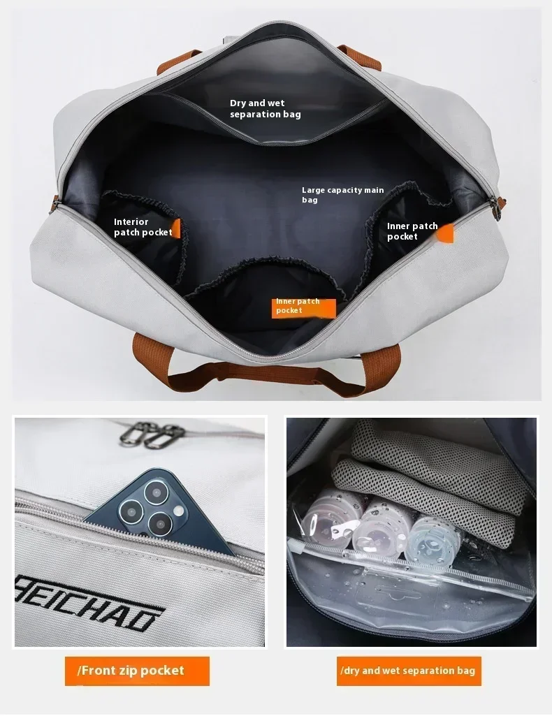 Bolsa de gimnasio de viaje de gran capacidad, equipaje de corta distancia, bolsas de Fitness portátiles, bolsos de hombro tipo bandolera, deportes