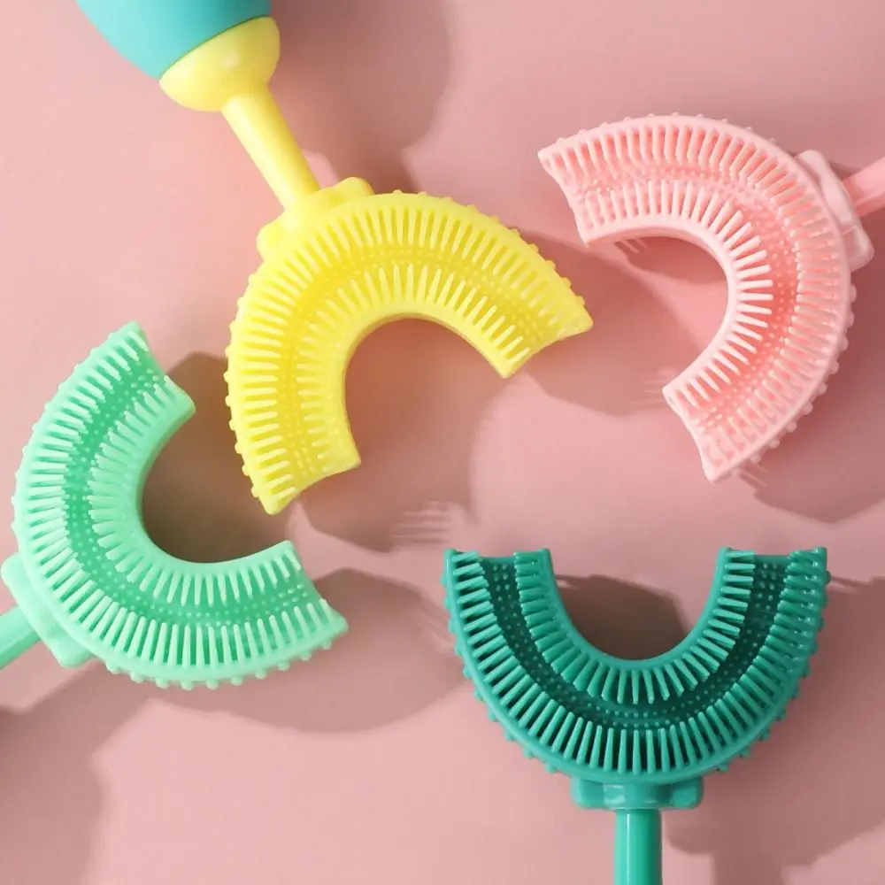 

360 Degree Dinosaur Baby Toothbrush Soft Deep Cleaning U-shaped Tooth Brush Cartoon Teether Children Teeth Cleaning