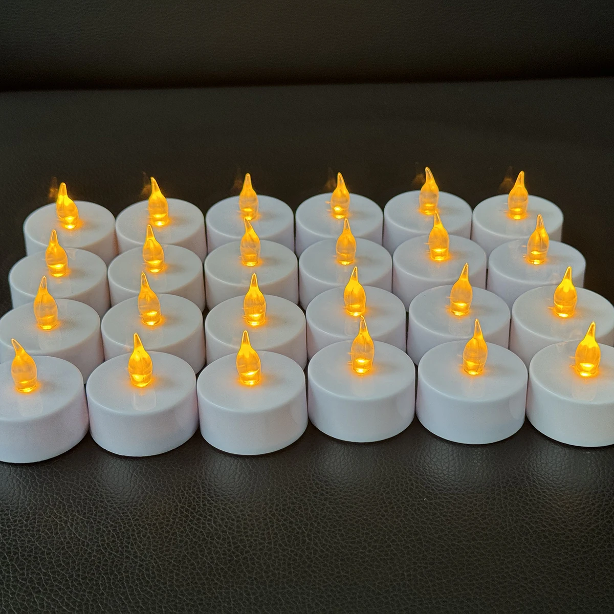 12/24 piezas de simulación electrónica pequeña cera de té LED luz de color Tealight fiesta de cumpleaños propuesta del Día de San Valentín decoración de velas