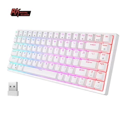 RK ROYAL KLUDGE RK84 75% RGB Teclado Mecânico de Modo Triplo BT5.0/2.4G/USB-C 84 teclas Hot-Swappable Bluetooth Teclados para jogos Português Brasileiro Disposição ISO